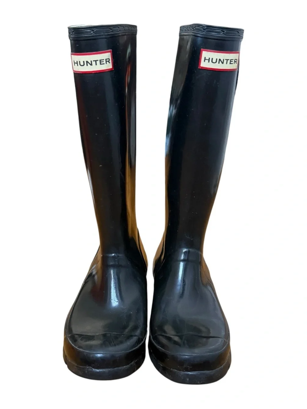 Hunter Kids Original Gloss Tall Rain Boots Big Kids 4 M / 5 F Black Waterproof